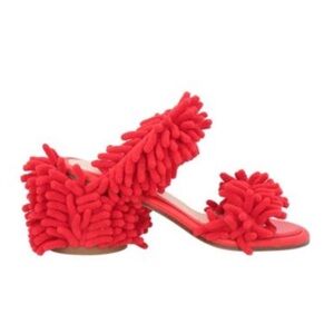 AGL Red Textured High Heel Sandals